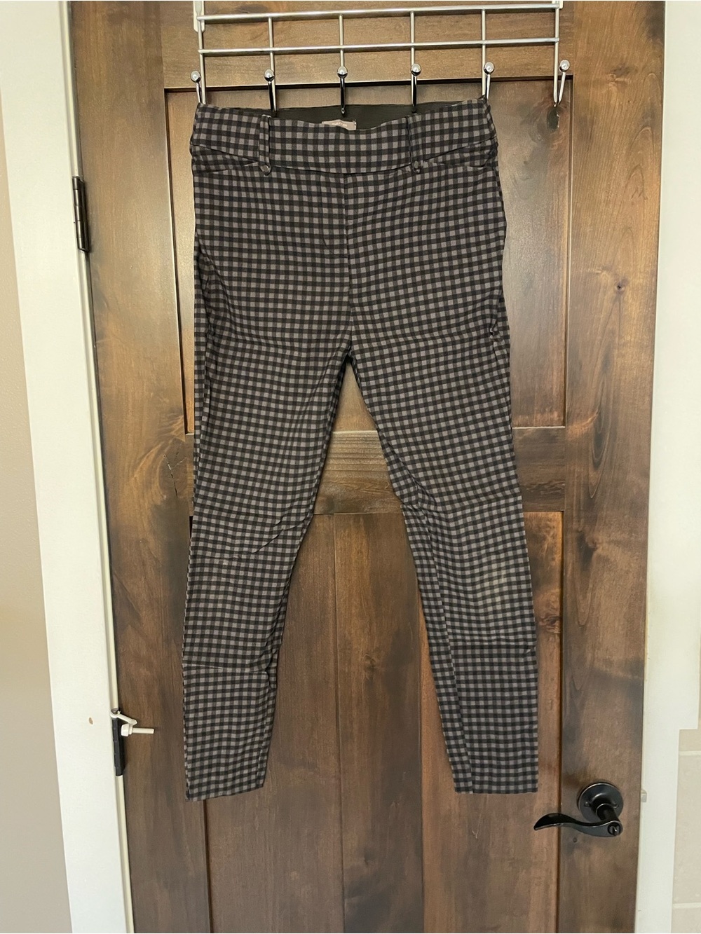 Maurices Black and Gray Gingham Skinny Pants